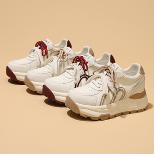 Women's Chunky Soled Platform Aghan Shoes 2026 Spring Summer New Arrivals Lightweight Fashionable Versatile Casual Sneakers - Product Image 4