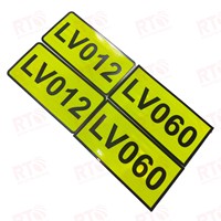 Autocollants en matériau réfléchissant fluorescent jaune à impression numérique micro-prismatique personnalisable, autocollants en vinyle réfléchissant de classe