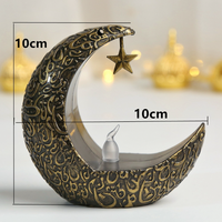 Petite Lampe Lune Étoile Musulmane Islamique Nicro, Faite à la Main, pour Cadeau Ramadan, Lanterne Suspendue Décorative, Bougie LED Électrique pour l'Aïd