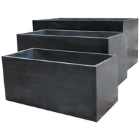 Jardinière rectangulaire moderne en béton pour extérieur, pot de fleurs au design minimaliste pour plantes et verdure