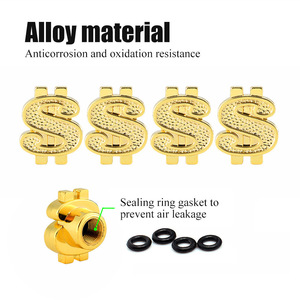 Tapa de Válvula Dollar Dorada de Acero Inoxidable para Neumáticos sin Cámara, Mejora y Reequipamiento para Automóviles - Product Image 5