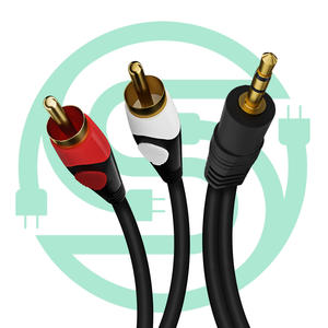 Cable de <span class=keywords><strong>3.5</strong></span> <span class=keywords><strong>mm</strong></span> a <span class=keywords><strong>2RCA</strong></span> con Cable RCA de Cobre, Serie Chapada en Oro, Adaptador de Audio Estéreo de <span class=keywords><strong>3.5</strong></span> <span class=keywords><strong>mm</strong></span> Macho a <span class=keywords><strong>2RCA</strong></span> Macho, Divisor en Y, Cable RCA - Product Image 1