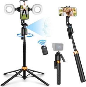 Gimbal de Seguimiento Facial con IA de 180CM y 360°, 2 Luces, Rotación Inteligente, Palo Selfie con Seguimiento Facial Automático, Estabilizador para Creación de Videos y Vlogs - Product Image 1