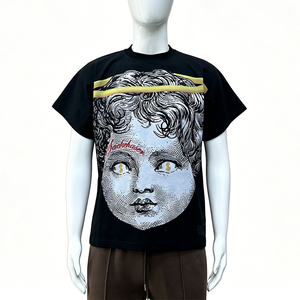 T-shirt Oversize Estiva da <span class=keywords><strong>Uomo</strong></span> e Donna con Stampa Angelo, Streetwear Harajuku, Maglietta Grafica con Simbolo del Denaro e Ali sul Retro - Product Image 3