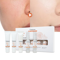 En gros Corée Organique Végétalien Privé Étiquette Vit C Visage Allégement Blanchissant Kit Visage Voyage Vitamine C Soins De La Peau Produits Ensemble