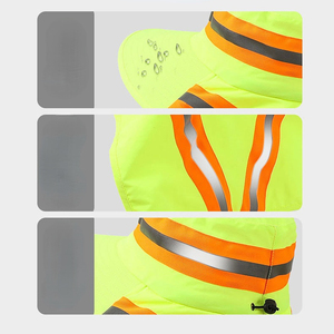 Phản Quang Công Nhân Xô Hat Ngoài Trời Mũ Cứng Với Cổ Flap Sun Hat Làm Việc Rộng Brim Boonie Mũ Mặt Trời Upf50 + Ngư Dân Mũ - Product Image 6