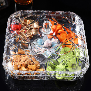 Clear Acrylic Snack <strong>Tray</strong> with Lid <strong>Candy</strong> Nut Dry Fruit Plate - Product Image 5