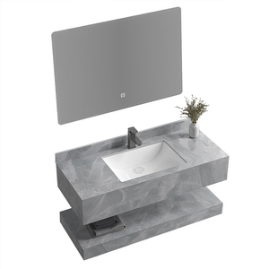 Small 30 36 48 Inch <b>Bathroom</b> Vanity With Sink Minimalist Design Space Saving Durable Surface Waterproof <b>Cabinet</b> Furniture - Product Image 2