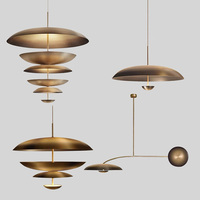 Lustre moderne minimaliste sur mesure de luxe pour villa, salon, bar, comptoir, restaurant, luminaire suspendu en acier inoxydable