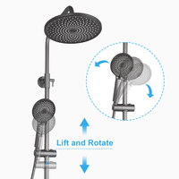 Colonne de douche en acier inoxydable pour salle de bain au design réglable de qualité supérieure