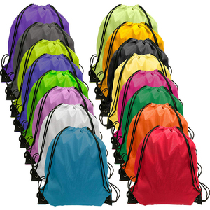 Colorful Large Capacity <b>Waterproof</b> Gym Blank Nylon Polyester Sport <b>Drawstring</b> Backpack <b>Bag</b> with Custom Printed Logo - Product Image 3