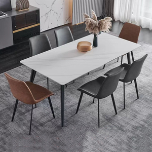 Meubles de maison contemporains élégants et modernes de haute qualité ensemble de salle à manger <span class=keywords><strong>table</strong></span> à manger en pierre frittée avec dessus en marbre pour la maison - Product Image 1