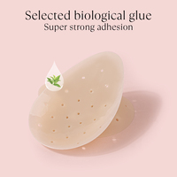 Cache-tétons adhésifs en silicone 100% imperméables et lavables, forme goutte d'eau, couleur chair, taille M/XL, soutien et rehaussement de la poitrine