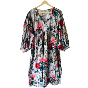 Robe longue 100 % coton pour femme, la plus vendue, faite à la main, style bohème décontracté, imprimé floral, douce, pour l'été et la plage, naturelle et ample - Product Image 1