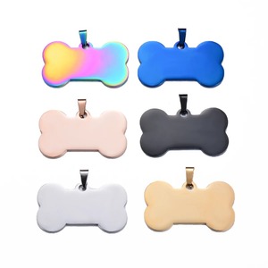 Pendentif d'identification en forme d'os pour animaux de compagnie, accessoires en acier pour collier de chien et chat, bijoux personnalisés, décoration de collier, ne se décolore pas - Product Image 2