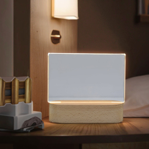 Hiện đại 3D <span class=keywords><strong>LED</strong></span> ánh sáng ban đêm sáng tạo tấm Acrylic Sáng khắc plexiglass ấm trắng nhỏ bảng vuông điện cho khách sạn - Product Image 6