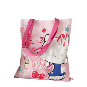 Sanli Sac d'école en toile de grande capacité pour étudiants et enseignants Sac de tweet à motif de dessin animé mignon avec bandoulière - Product Image 4