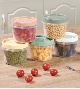 Recipientes Redondos Transparentes Herméticos para Almacenamiento de Alimentos con Tapas de Colores, Recipientes de Plástico Apilables Libres de BPA para Granos, Caja para Alimentos de Bebé - Product Image 1