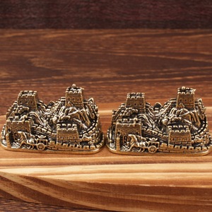 Portalápices de latón de la Gran Muralla China, recuerdo 3D, artesanía cultural, adorno decorativo - Product Image 3