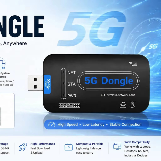 IoT Enterprise 5G USB Modem AT Command SIM8202G/RM520N-GL Windows/Linux/Android Wired 5G SIM Dongle