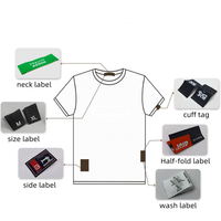 Étiquettes de lavage et de taille pour vêtements en rouleau, blanches, tailles XS-XXL, en nylon taffetas, lavables, pour accessoires vestimentaires en gros