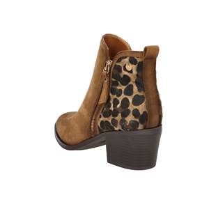 Women's Heeled Ankle <b>Boots</b> Camel 6 Cm Heel Size 36 37 38 39 40 <b>Leopard</b> Back Panel - Product Image 2
