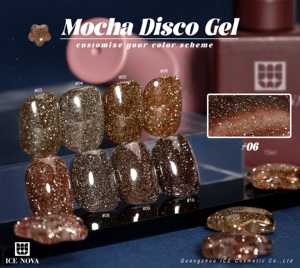ICE NOVA Mocha Disco Gel Polish - Teintes Rouge Brun Noël - Vernis Gel Disco Réfléchissant Pailleté UV - Sans <span class=keywords><strong>HEMA</strong></span>, Sans TPO - Product Image 6