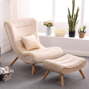 Sillón Tapizado <span class=keywords><strong>en</strong></span> Tela para Muebles de Hogar, Sofás Diván para Sala de Estar, Silla de Descanso de Madera Maciza de Roble Nórdico - Product Image 4