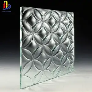 Kaca Arsitektur Dekoratif 6 + 6Mm Multi Pola & Bentuk Kiln Cast Tinted Laminated Glass Panel Clear Hot Melt Glass Casting
