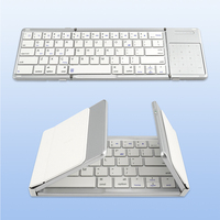 Clavier pliable sans fil BT avec pavé tactile en aluminium ultra fin portable 64 touches