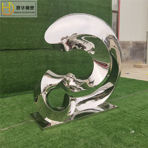 Escultura de Acero Inoxidable Jiahua, Arte Abstracto Irregular Hecho a Mano para Montar en el Suelo Exterior - Product Image 2