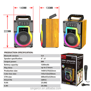 ZQS14102 Mini microphone intégré Audio Portable chant à la maison karaoké famille sans fil BT haut-parleur Portable extérieur avec micros - Product Image 4