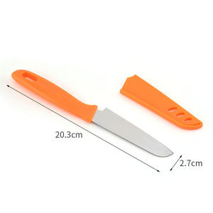 Cuchillo para frutas de acero inoxidable naranja, cuchillo de cocina multiusos de 20,3 cm con funda para pelar verduras y frutas - Product Image 1