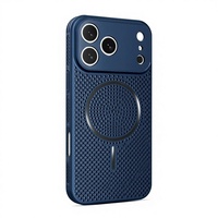 Coque magnétique PC dissipant la chaleur pour iPhone 17 16 15 14 13 Pro Max, protection respirante en maille, finition mate