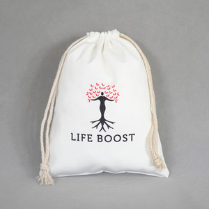 High Quality Recyclable Beige Punch Style Cartoon Hot Selling Festival Santa Christmas Custom Large Promotional Canvas <strong>Bags</strong> - Product Image 2