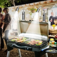Lampes de barbecue zoomables en alliage d'aluminium étanches, BBQ extérieur 360 degrés Flexible col de cygne LED Camping Base magnétique