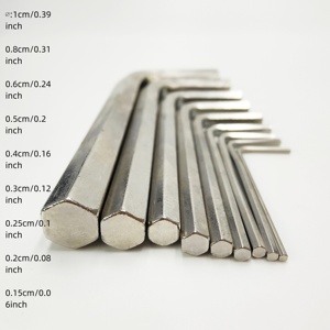Jeu de clés à douille hexagonales métriques à tête plate en forme de L, 9 pièces, nickelées, outil de <span class=keywords><strong>quincaillerie</strong></span>, accessoires pour guitare, jeu d'outils à douille hexagonale - Product Image 3