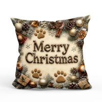 Housse de coussin décorative de Noël motif bonhomme de neige, écharpe bleue et agneau d'Holly, pour décoration d'hiver de la maison