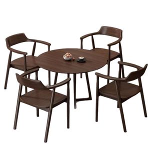 طاولة طعام شعبية من الخشب الصلب، طاولة قهوة صغيرة مستديرة، طاولة استرخاء مستديرة للشرفة، طاولة طعام من الخشب الصلب - Product Image 5