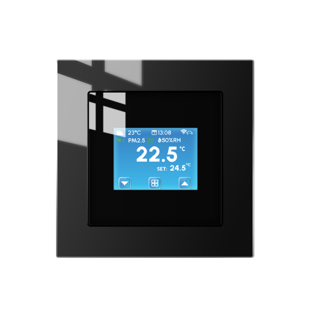 Smart Thermostat with PM2.5 & Humidity Monitor Glass Frame TFT Screen