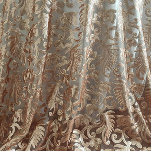 Nappe de TABLE <span class=keywords><strong>en</strong></span> maille brodée à paillettes, 4 pièces, rondes, brodées, à fleurs, personnalisé, pour fête d'hôtel, BANQUET, mariage - Product Image 5