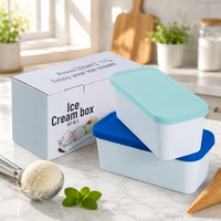 Contenants à glace en plastique 2QT très demandés – Pots à glace pour la préparation de glaces maison