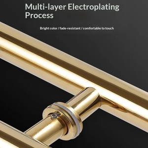 Stainless Steel Round Tube Handle for Glass <strong>Doors</strong>, Black and Rose <strong>Gold</strong> Fingerprint-free Large Handle for Wooden Sliding <strong>Doors</strong> - Product Image 2