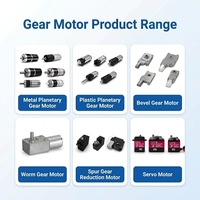 Motor Gear Logam Mikro Mini 16mm 3V 6V 12V Torsi Tinggi Kebisingan Rendah Gearbox Pengurang Elektrik untuk Robotika DIY