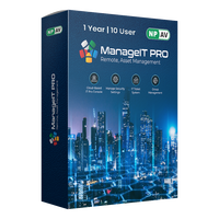 Manage IT Pro, Consola de Software Empresarial IT Basada en la Nube para 10 Usuarios, 1 Año, para Aplicaciones de Laptop (Entrega por Correo Electrónico en 1 Hora - Sin CD)