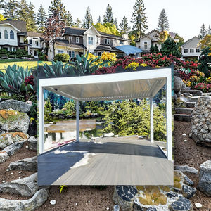 Pérgola de Aluminio <span class=keywords><strong>4x3</strong></span> con <span class=keywords><strong>Techo</strong></span> Retráctil de Láminas, Resistente a la Lluvia y al Sol, Kit de Toldo Metálico para Exteriores - Product Image 2