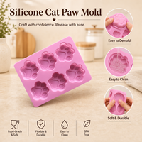 Moule en silicone en forme de patte pour savon, bougie, résine et cire