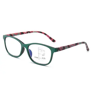 Высококачественные модные прогрессивные бифокальные очки с защитой от синего света для мужчин и женщин, многофокальные очки для чтения