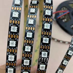 BLACK PCB 72leds/m WS2815 DC12V addressable full color RGB 5050 LED strip 5m/reel non-waterproof IP33