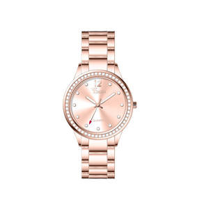 Reloj de Pulsera de Cuarzo para Mujer con Correa de Metal y Bisel Adornado con Piedras, Diseño Minimalista para Uso Diario y de Oficina - Product Image 5